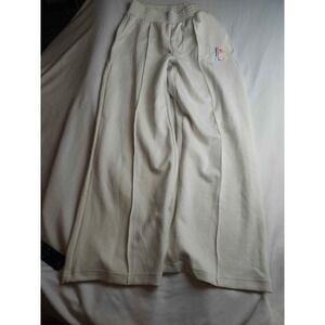 Aldi Gear Cream Wide Leg Sweatpants Retro Logo Embroidered Size Medium NEW